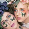 Temporary Tattoos Stickers Green Butterfly Wings Peacock Feather Design Decal Women Face Eye Makeup Art Party Supplies 10 Sheets