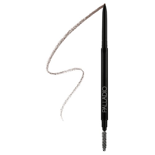 Palladio Beauty Brow Definer Pencil, Black Brown, Ultra Precise Twist-Up Eye Brow Pencil with Long-Staying Power, Spooley Brush Blends Color for Natural Finish, No Eyebrow Pencil Sharpener Required