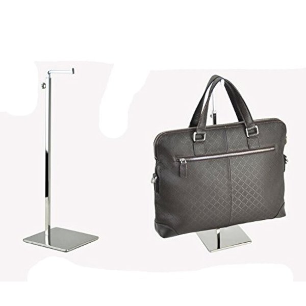 B&NN Adjustable Metal Handbag Rack Tabletop Handbag Purse Display Stand Single Hook Bag Stand Holder (Silver)
