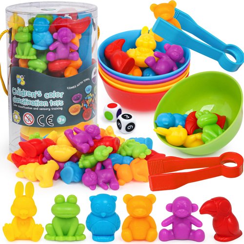 Color Sorting Toys for Toddlers 1-3,Counting Animals Sorting Matching Games Montessori Educational Preschol Learning Activities Math Sensory Traning Games Easter Gift for Ages 2-4,3-5 Boys Girls