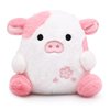 LMTGLDT Pink Cow Plush Doll, Kawaii Cow Stuffed Animals Sakura Plush Cow Hugging Cow Pillow, Cute Pink Cow Plushie Toy for Kids Girls Boys Birthday Gifts