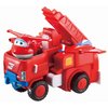 Super Wings Jett 7" Tall Superwings Jett Robot Suit and 2” Scale Transforming Jett Mini Figure , Transforming Robot & Transforming Fire Truck Toy Vehicle Playset, Gifts for Boys Girls Kids Child