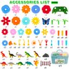 Toys Gifts for Toddlers Boys Girls Age 2 3 4 5 6,167 PCS Dinosaur Flower Garden Building Blocks,STEM Fine Motor Skill Stacking Games,Christmas First 1st Birthday Gifts for Preschool Kids 2+ Years Old