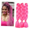 Lisshow Braiding Hair 24inch 100g Synthetic Jumbo Braids Hair Extensions High Temperature Fiber 3Piece/Lot (Hot Pink)