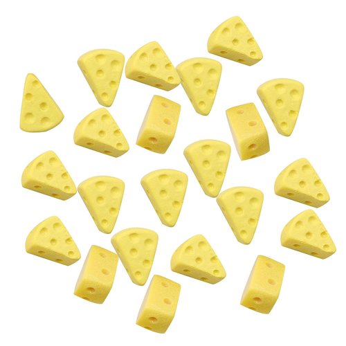 YYANGZ 3Bags 30PCS Simulation Triangle Cheesecake Food figurinre, Miniature Kitchen Food Cheese for Dollhouse Kitchen Decoration