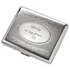 Personalized Oval Silver Double Sided Cigarette Case Engraved Free - Ships from USA