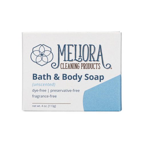 Meliora Cleaning Products Bath & Body Soap Bar, Unscented
