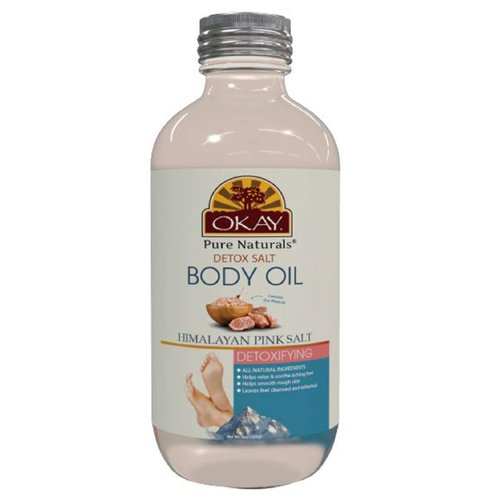 OKAY Pure Naturals- Detox Salt Body Oil- Himalayan Pink Salt with Lavender and Rose Oil 4oz