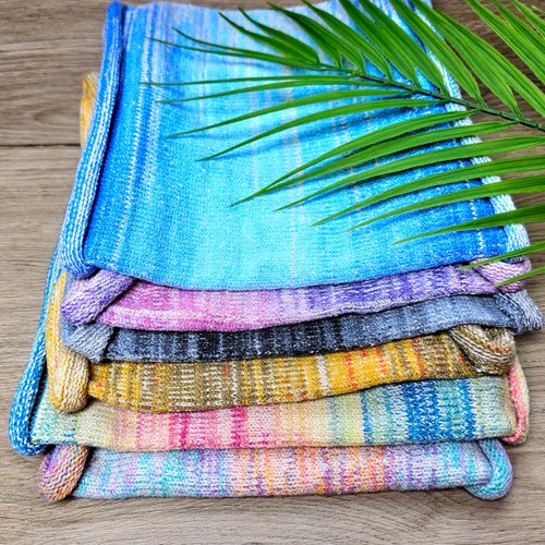Nutty Natte 2PCS Handmade Wide Tube headwrap Headband for dreadlocks, braids or regular hair Knitted headband for Men and Women Hiking Gaiter Hair Wrap Headbands for Dreads (Rainbow)