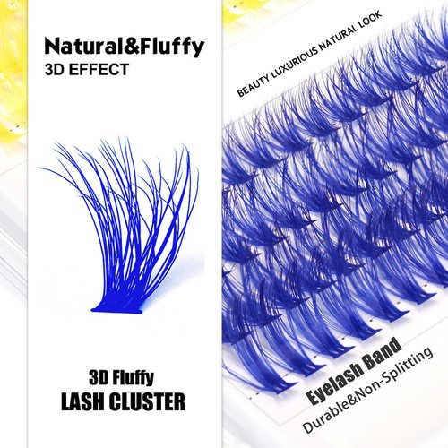Happy Heartbeat 3D Colored Lash Clusters C Curl 312Pcs 6 Colors 10mm 12mm 14mm 16mm Mixed Faux Mink Lashes DIY Individual Lashes 40D Colorful Fluffy Eyelash Extension(40D-10-16,6 Colors-C Curl)
