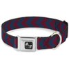 Buckle-Down 9-15" Chevron2 Red/Navy Dog Collar Bone, Small