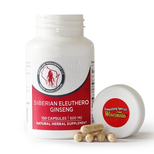 Dairyland Ginseng - Siberian Eleuthero Root Capsules - 150 ct - Authentic Siberian Ginseng - Util...