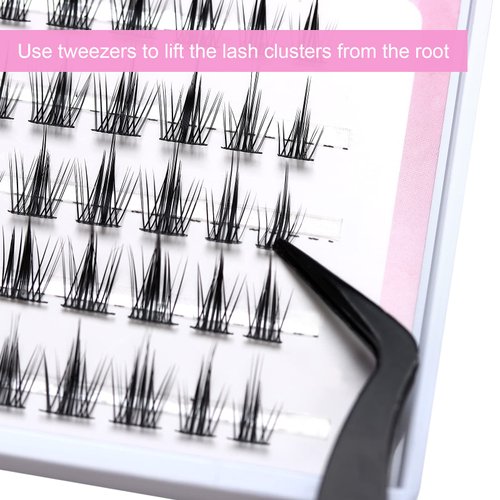DSLONG Manga Lashes Natural Look Individual Lash Wispy Silky Anime Eyelashes Cluster Japanese Cosplay False Eyelashes Reusable, Look Like Extensions DIY At Home (White Moonlight)