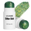 UCANBE Green Body Glitter Stick for Singer Concerts Music Festivals, Face Glitter Makeup for Face Body Hair Eyes & Lips, Chunky Glitter Sparkling Mermaid Sequins for Women 1.2OZ