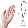 100 Pieces Lanyard Phone Ring Strap for Cellphone Mobile Lariat Lanyard Cell Phone Split Ring Strap Charm Cords with Silver Tone Split Ring for Mobile USB Flash Drive MP3 Keychain Keyring DIY (Black)