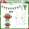 QOUBAI 52PCS Football Party Decorations Pre-Strung Football Hanging Swirls Garland Triangle Flags Sports Cutouts Foil Streamers Football Party Banners for Game Day Tailgate Birthday Party Supplies