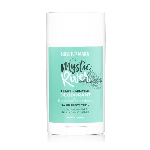 Rustic MAKA Natural Deodorant for Women and Men, Mystic River, Prebiotic, Cruelty-Free, Free of Aluminum and Parabens, Continuous Odor Control
