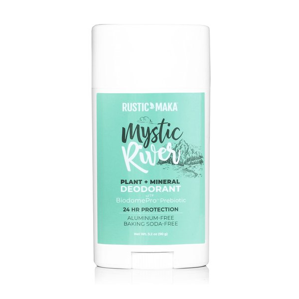 Rustic MAKA Natural Deodorant for Women and Men, Mystic River, Prebiotic, Cruelty-Free, Free of Aluminum and Parabens, Continuous Odor Control