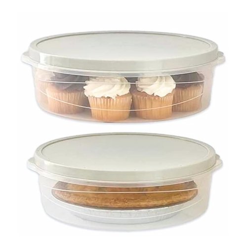 Evelots Set of 2 Pie Keepers-Clear Plastic Food Storage Containers-Holds 10 Inch Cakes, Pies, Pastries