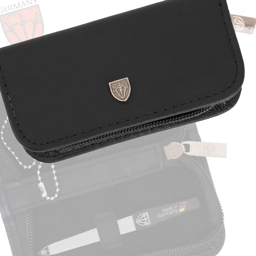 3 Swords Germany - brand quality 3 piece manicure pedicure grooming kit set for professional finger & toe nail care tool clipper fashion leather case in gift box, Made by 3 Swords (762)