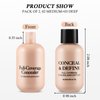 Boobeen Liquid Concealer Full Coverage Foundation, Concealer Cream Foundation, Face Concealer Liquid Smooth Longlasting Matte Natural Creamy Flawless, Waterproof Lightweight