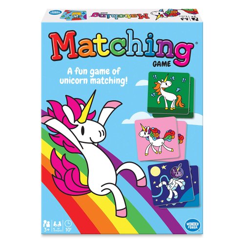 Wonder Forge Unicorn Memory Matching Board Game - Engaging Puzzle Game for Kids & Adults | Enhances Memory & Focus | Fun Unicorn-Themed Images | Ideal Gift for Ages 3 to 5