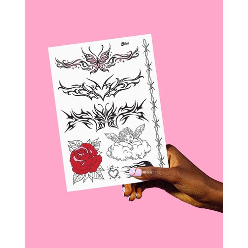 xo, Fetti Realistic Temporary Tattoos - 28 Styles | Fake Tat, Bachelorette Favors, Birthday Party Decorations, Cute Festival Accessory, Bridesmaid Favor, Bday Gift, Halloween Costume