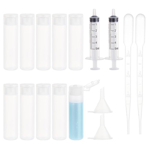 BENECREAT 10 Pack 18ml 0.6oz Small Travel Squeeze Bottles Refillable Makeup Foundation Container Travel Essentials Sample Bottles Travel Tubes for Toiletries, Shampoo Toner Cosmetic