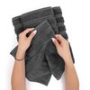American Soft Linen Luxury Hand Towels for Bathroom, 100% Cotton Turkish 4 Piece Hand Towel Set, 600 GSM Hand Face Towels for Kitchen, Dark Gray Hand Towels