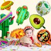 18 PCS Fiesta Party Balloons Supplies Taco Balloons Mexican Balloons Cinco De Mayo Party Decorations Cactus Avocado Hat Jumbo Mylar Foil Balloons Fiesta Party Decorations