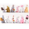 MAOMIA 12 Pcs Rabbit Figures for Kids, Bunnies Toy Set Cake Toppers, Miniature Rabbit Fairy Garden Figurines Collection Playset for Christmas Birthday Gift Desk Decoration
