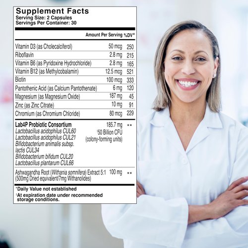 Health & Her Weight Management Probiotic | Perimenopause & Menopause - Clinically Studied 50bn CFU probiotic to Support Gut Health, Energy, Mood & Mind. 1 Month Supply - 60 Vegan Tablets