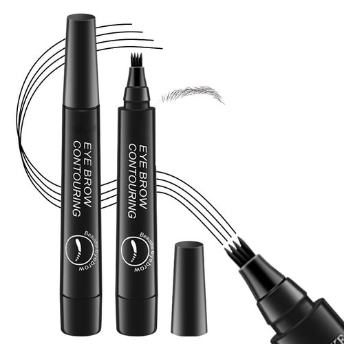 G G Colors 2Pcs Eyebrow Pen - Magic Microblading Eyebrow Pencil 4 Tip Eye Brow Pencils Contouring Pen for Natural Daily Look Eyebrow Makeup