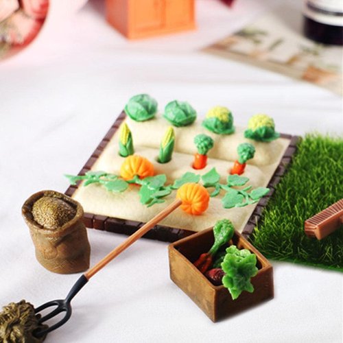 Colaxi Miniature Dollhouse Agricultural Tools Decoration Kids Children Toy Gift Tool /6 1/12 Doll Garden, Vegetable plot