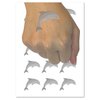 Dolphin Solid Temporary Tattoo Water Resistant Fake Body Art Set Collection - 54 1" Tattoos (1 Sheet)