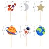 BCHOCKS 30pcs Outer Space Cupcake Toppers, Planet Party Supplies - Birthday Decorations, Rocket, Astronaut, Spaceship Themed Kids Children Party Supplies