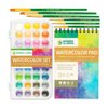 Watercolor Paint Set - 36 Premium Paints - 12 Page Pad - 6 Brushes - Painting Supplies with Palette, Watercolors, Art Pad Paper and Artist Brushes