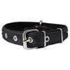 Genuine Leather Braided Studded Dog Collar, Black 1.25" Wide. Fits 16"-20.5" Neck.