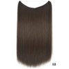 iLUU Hidden Invisible String Synthetic Hair Extensions One Piece Secret Wire Hairpiece With Transparent Fish Line No Clips No Tape #8 Black Brown Color 22" 80g Natural Hair for Women Girl
