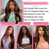 studyy 13x4 Chocolate Brown Body Wave Lace Front Wigs Human Hair with Baby Hair 180 Density Body Lace Frontal Human Hair Wigs Pre Plucked Hairline 4# Brown Wig 20 inch