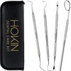 Dental Tools HOKIN Plaque Remover Teeth Cleaning Tool 4 Pcs Dental Care Kit Tooth Filling Repair Set Stainless Steel Dental Tools for Men Women Kids and Pet Care