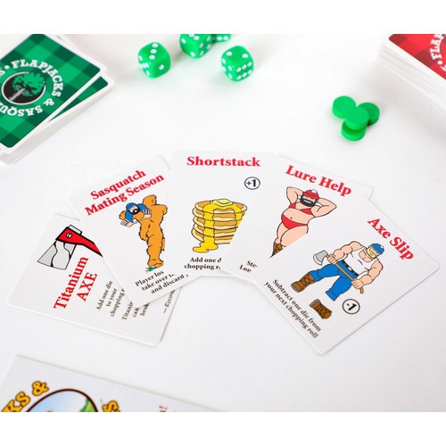 Prolific Games Flapjacks & Sasquatches, Upgraded Second Edition, Card and Dice Game, 2-8 Players Ages 8 and Up