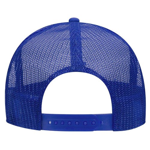 OTTO Polyester Foam Front 5 Panel High Crown Mesh Back Trucker Hat - RYL/Wht/RYL