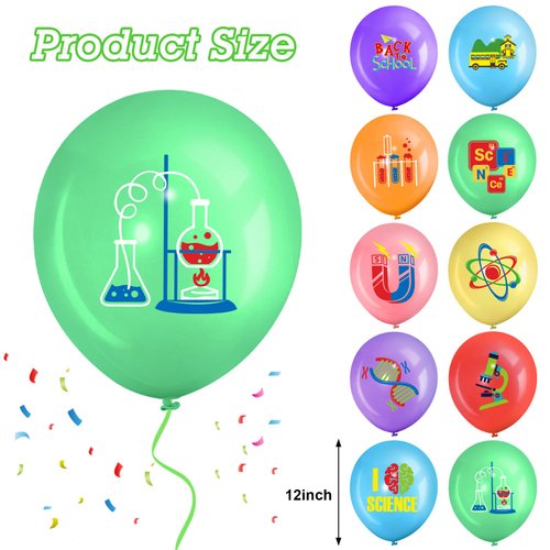 40 Pieces 12 Inch Science Party Balloons Decorations Science Themed Birthday Latex Balloons for Scientist Science Lab Birthday Party Supplies Decorations