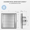 calimaero® VKE 4" Inch Dryer Vent Cover Outdoor Stainless Steel Grille Dryer Vent Exterior Wall Vent Moving Flaps Fits only with Metal Ducts