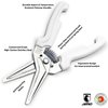JERO Stainless Steel Kitchen Shears with Holder - Perfect For Herbs, Floral Trimming and Kitchen Use - Made In Portgual White
