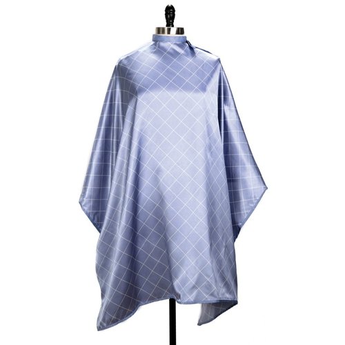 Cover N Style Passionate Periwinkle Hair cutting Styling Cape Light Blue and White over sized 55x58" Water Resistant