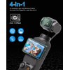 PULUZ 9H 2.5D HD Tempered Glass Lens Protector + Tempered Glass LCD Display Film for DJI OSMO Pocket 3 Used for Camera Lenses and Screen Protection (Transparent)