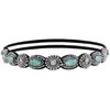 MINACHI Bohemian Beaded Sewn Rice Hair Band with Created Turquoise Beads, Elastic Cotton Rope, All-Match Face Hair Accessories, Ethnic Style for Women