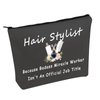 JXGZSO Hairdresser Gift Hair Stylist Gift Because Badass Miracle Worker Isn't An Official Job Title Hair Dryer Makeup Bag (hair stylist black)
